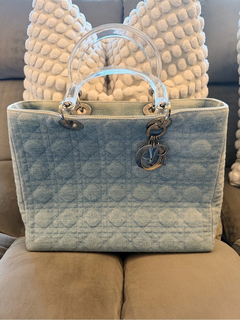 Christian Dior Lady Dior Denim Cannage Bag - Picture 3 of 7